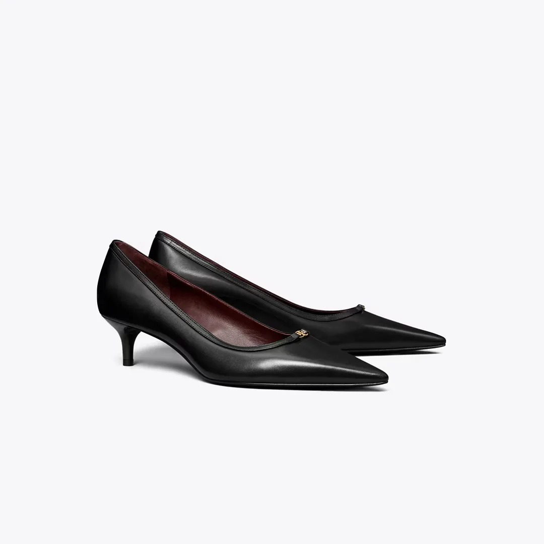 Double T Buckle Low-Heeled Pump