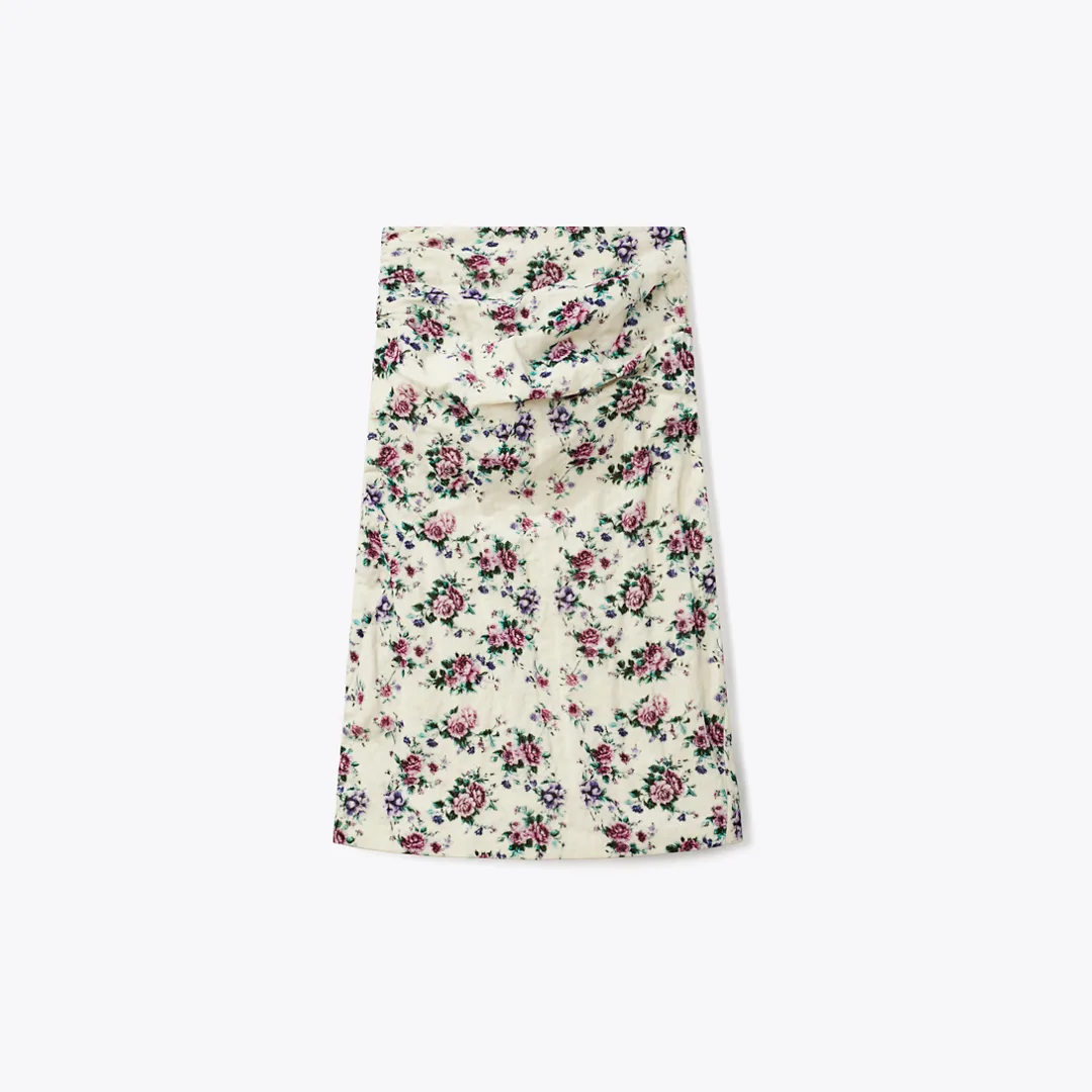 Printed Cotton Velvet Skirt