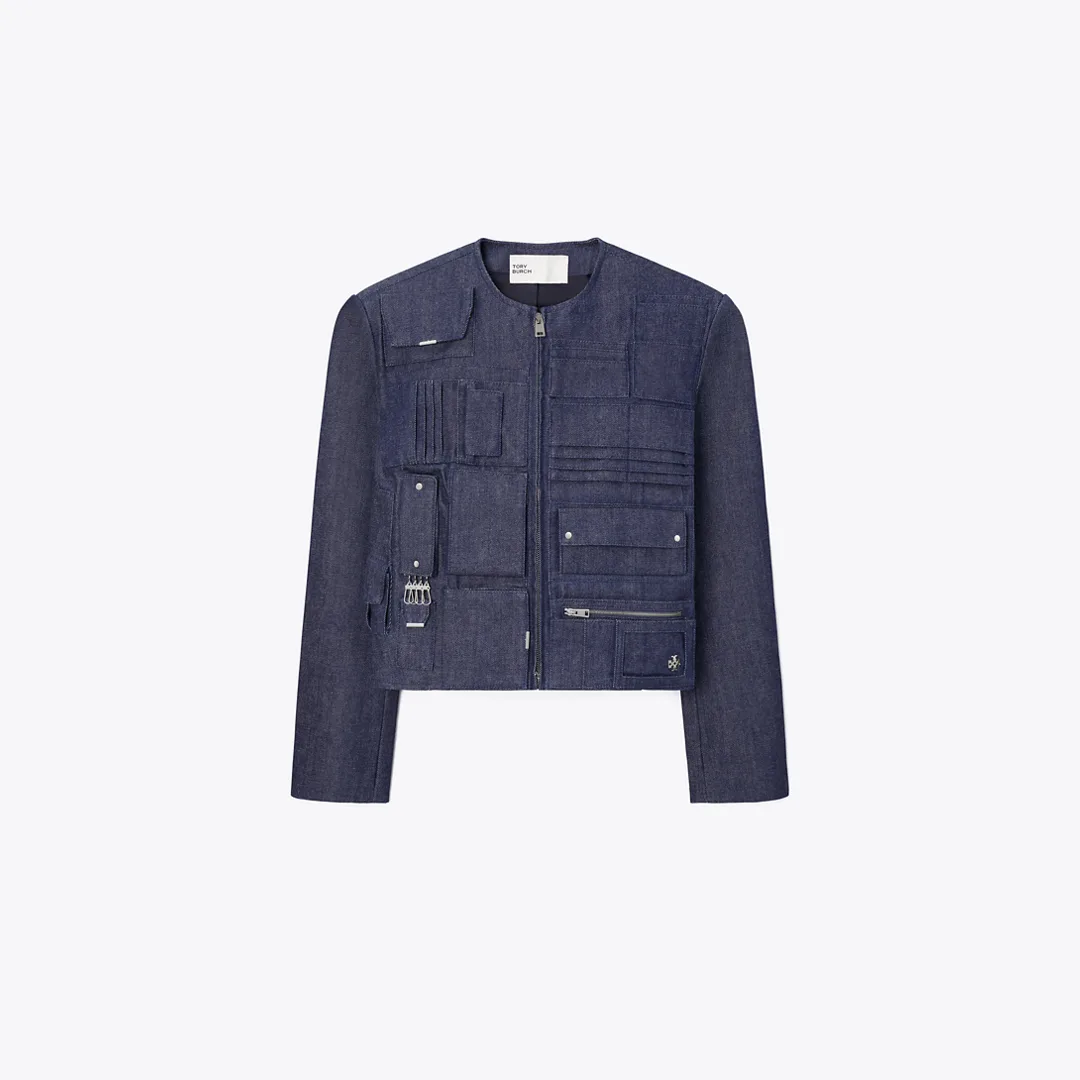 Denim Handbag Jacket by Tory Burch