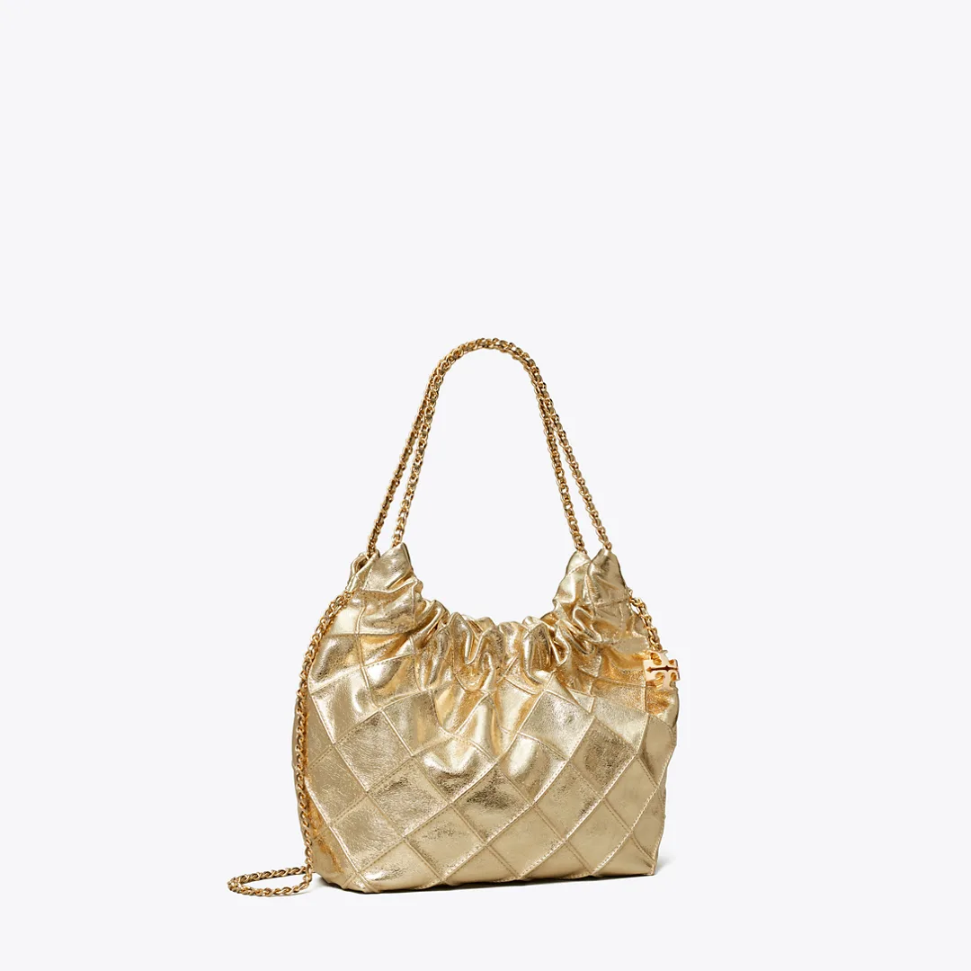 Mini Fleming Metallic Hobo Bag by Tory Burch