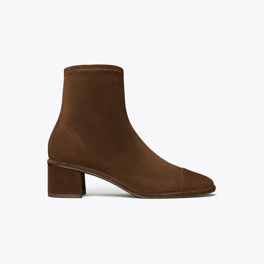 Cap-Toe Heeled Ankle Boot