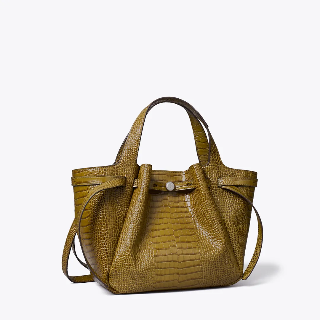 Small Romy Croc-Embossed Tote
