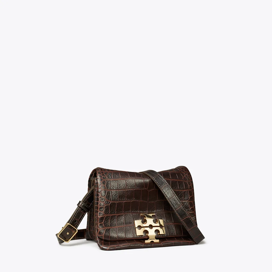 Charlie Runway Croc-Embossed Shoulder Bag by Tory Burch