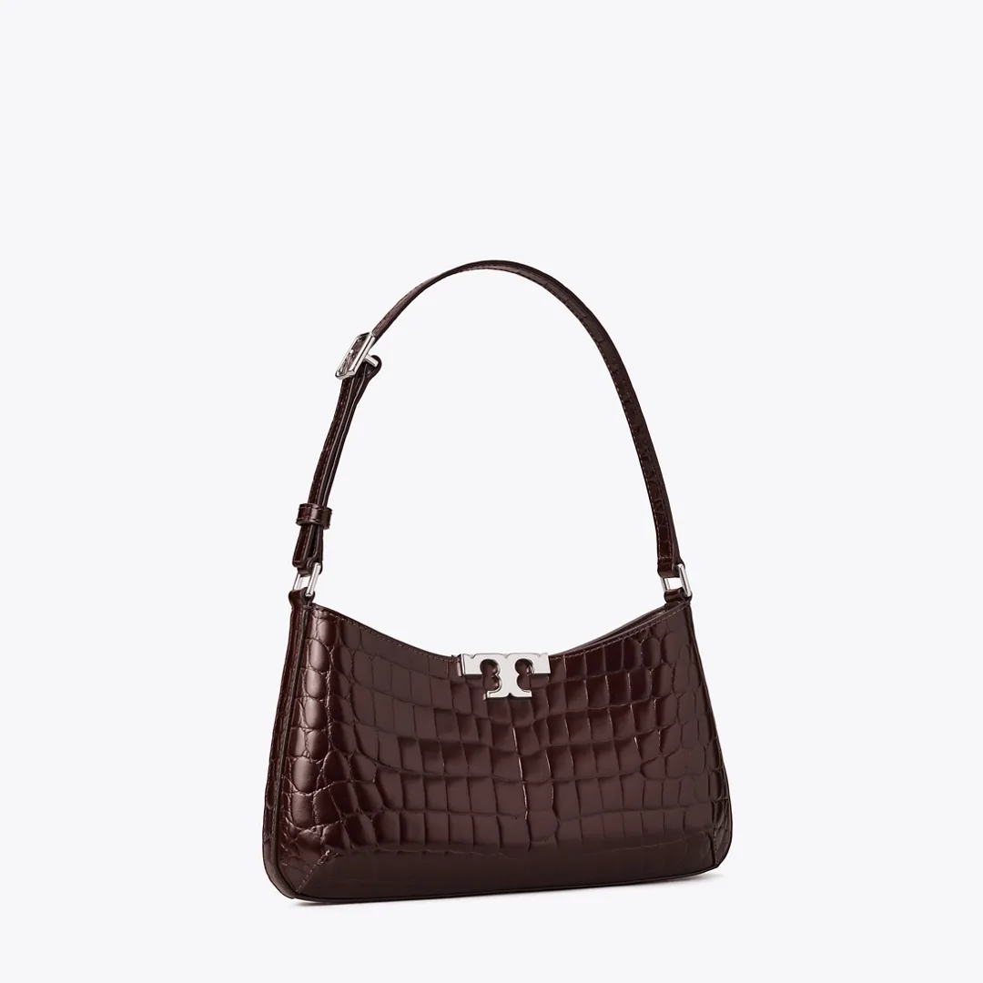 Eleanor Croc-Embossed Slim Shoulder Bag