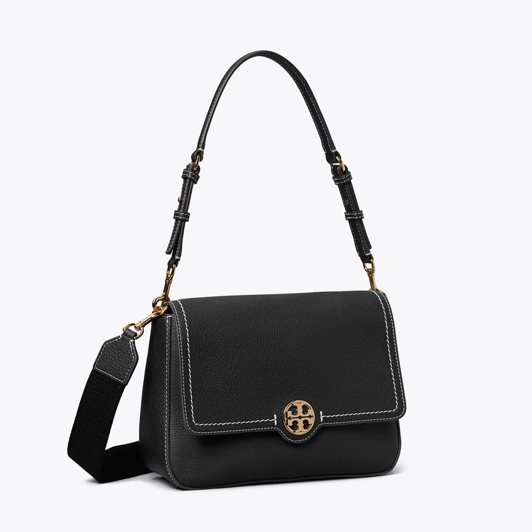 Leather Flap Shoulder Bag by Tory Burch