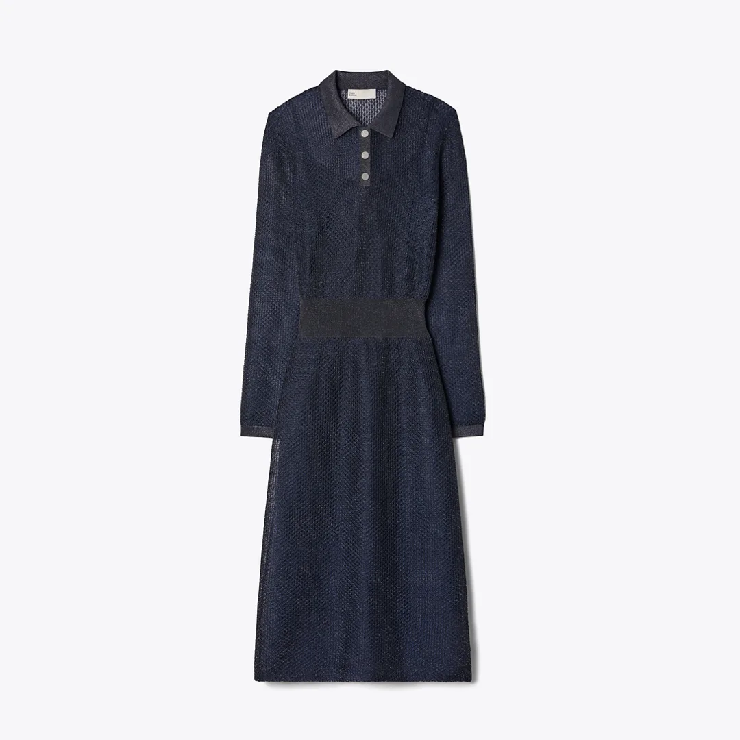 Metallic Polo Dress by Tory Burch