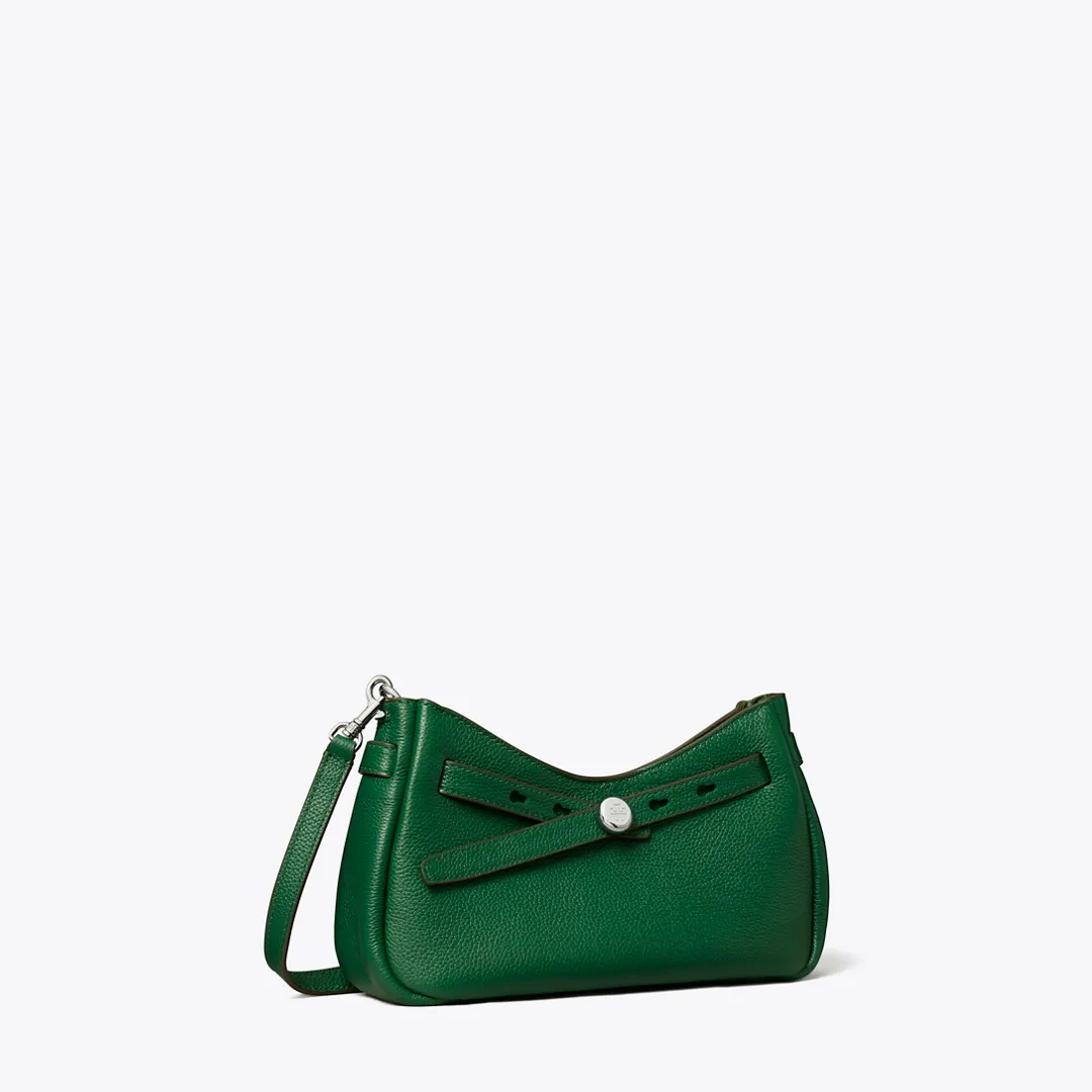 Leather Zip Top Crossbody by Tory Burch