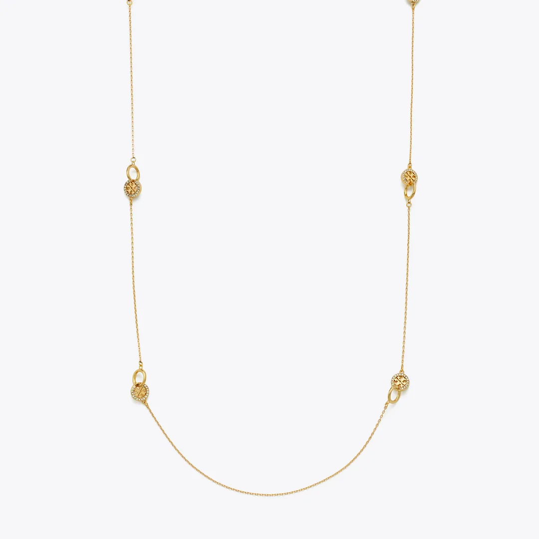 Long Icon Pav Interlocking Necklace by Tory Burch
