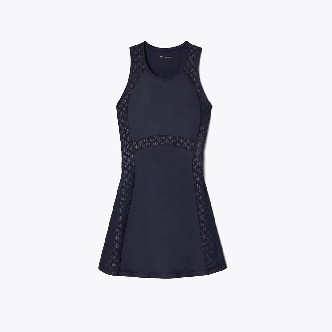 T Monogram Mesh Tank Dress by Tory Burch