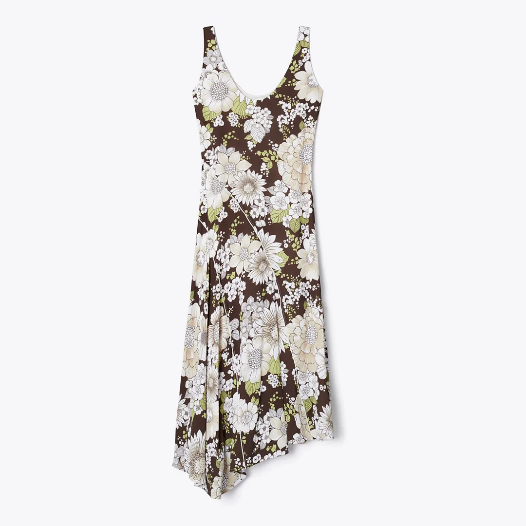 Printed Asymmetric Viscose Dress