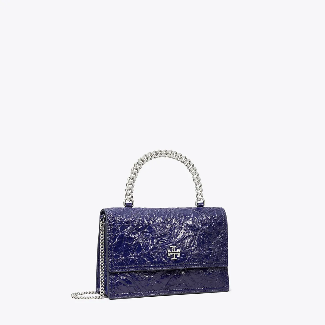 Mini Kira Crinkle Leather Chain Wallet by Tory Burch