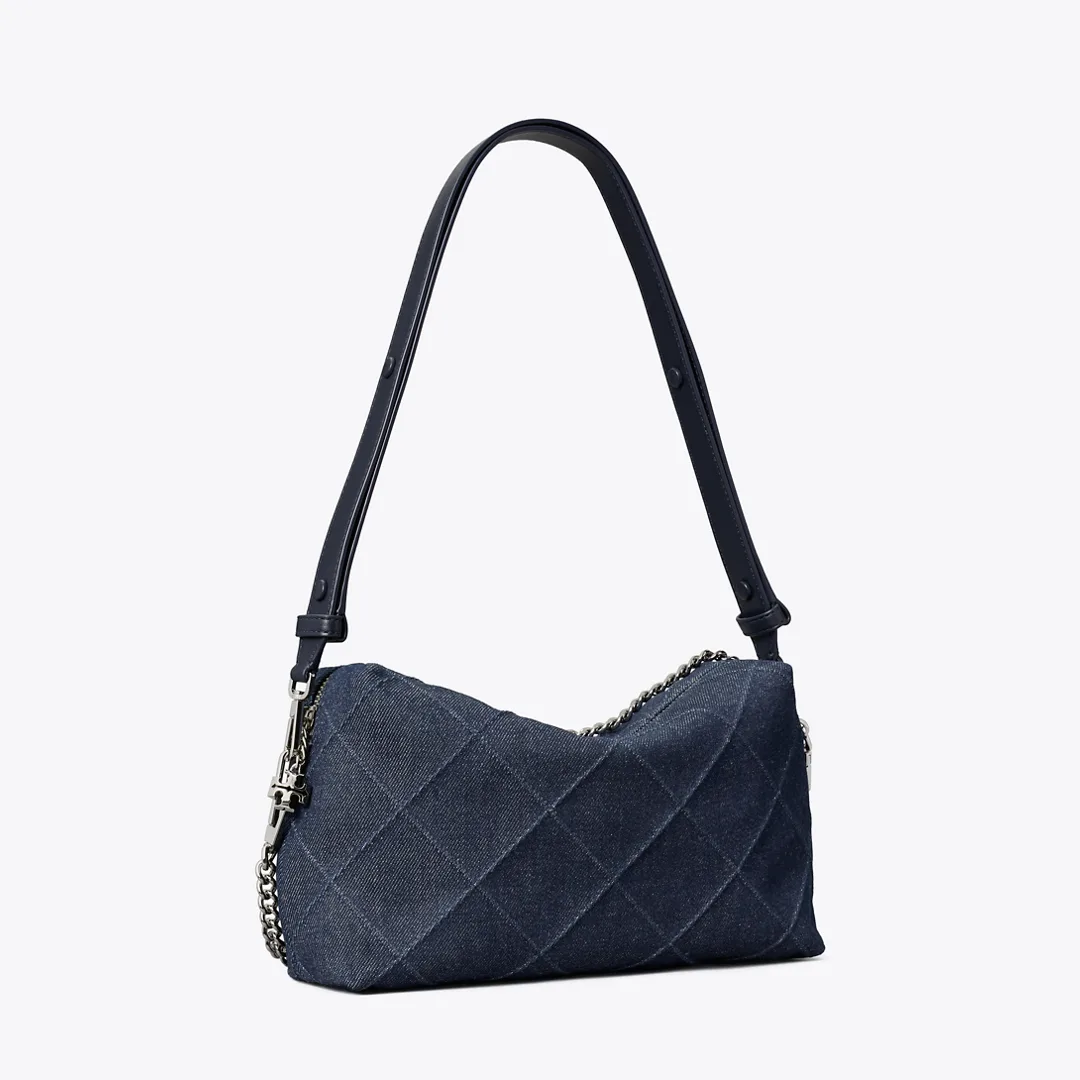 Large Fleming Denim Soft Crossbody Bag by Tory Burch