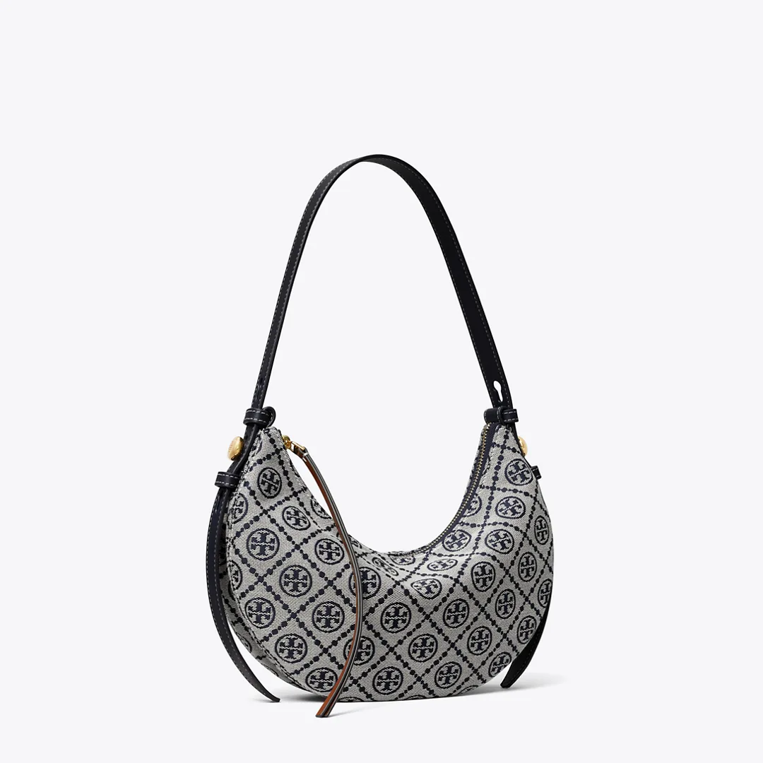 T Monogram Romy Half Moon Bag by Tory Burch