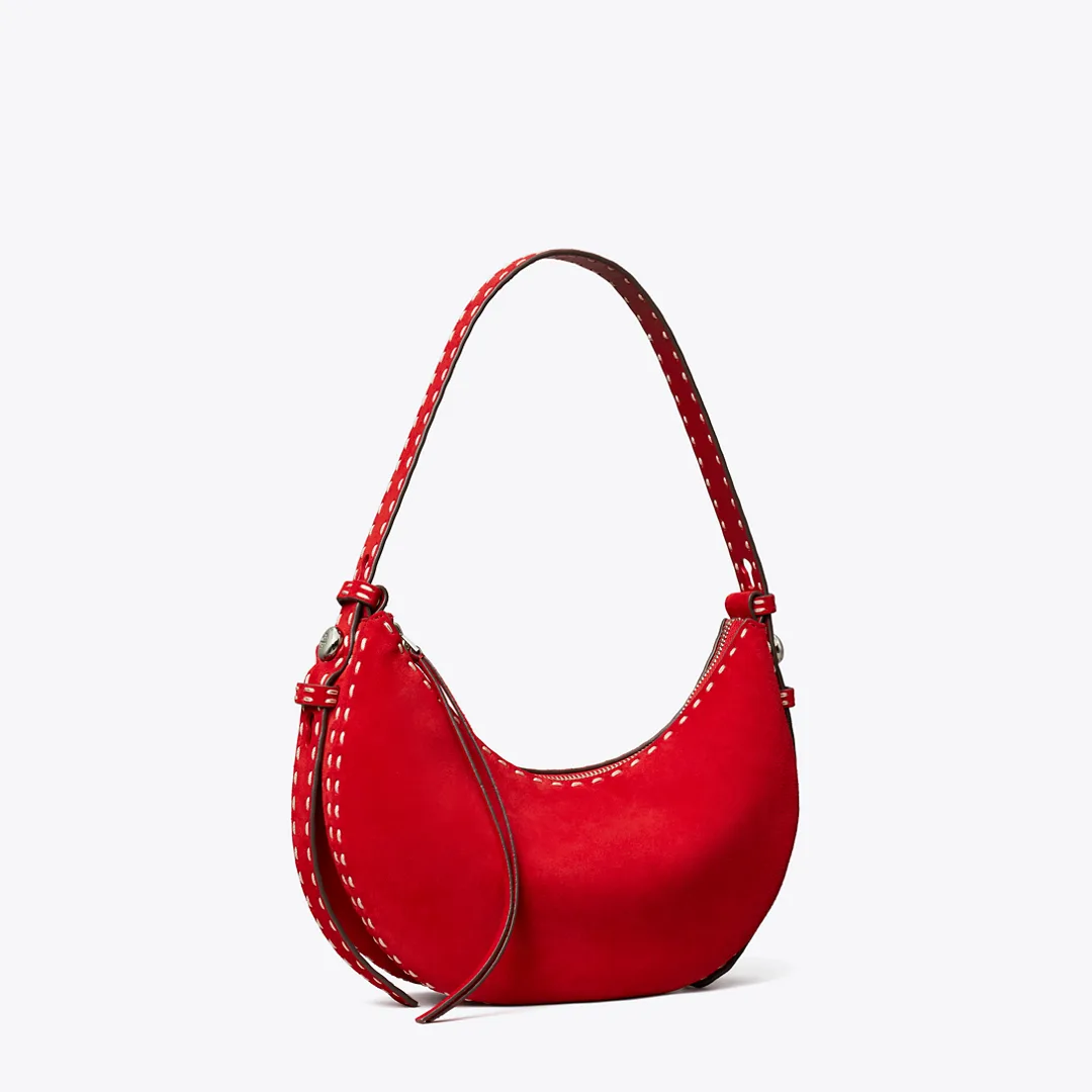 Suede Half Moon Bag by Tory Burch