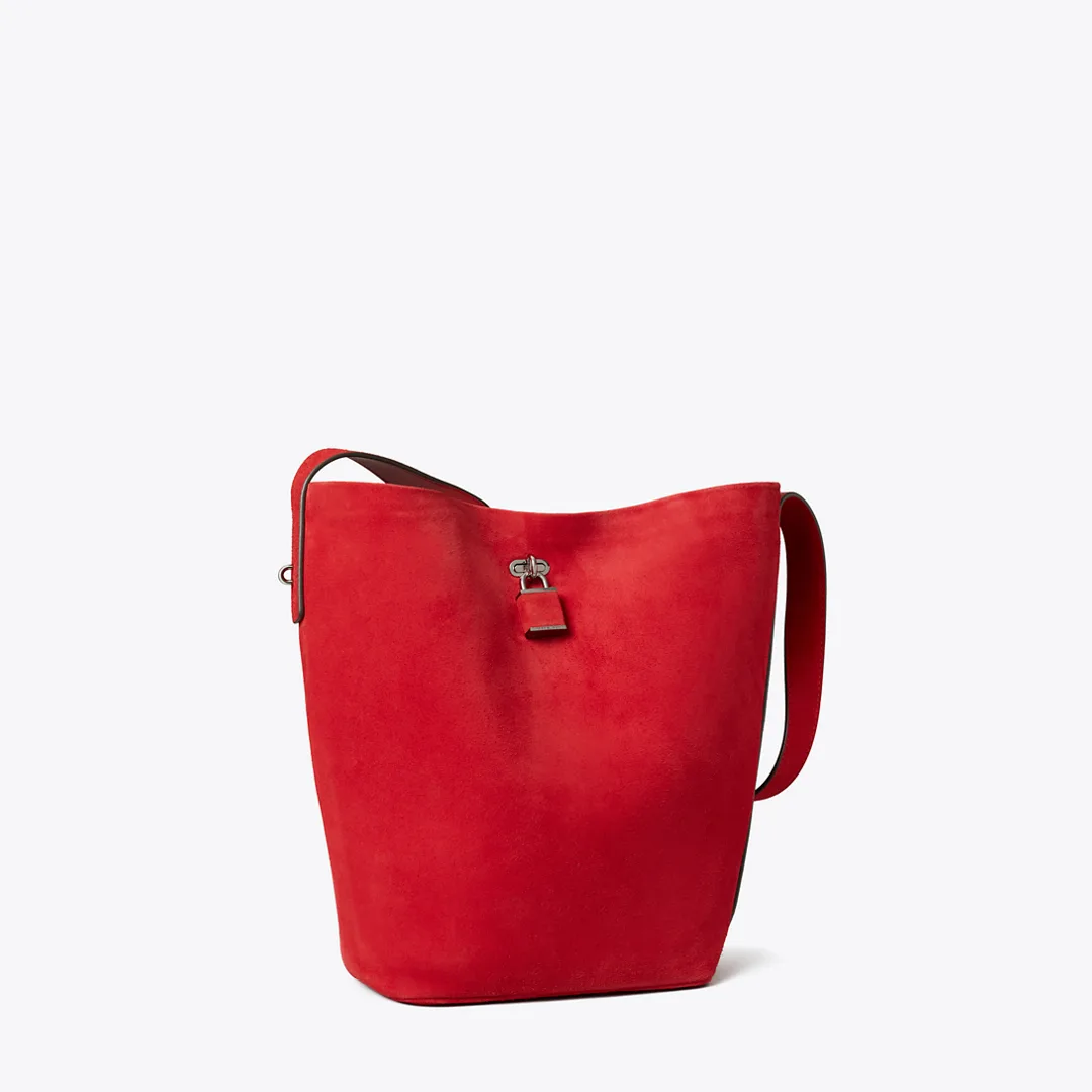 Suede Slim Bucket Bag by Tory Burch
