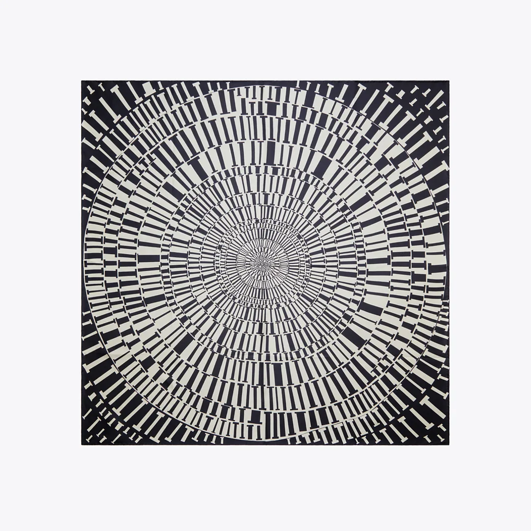T Circle Silk Square Scarf by Tory Burch