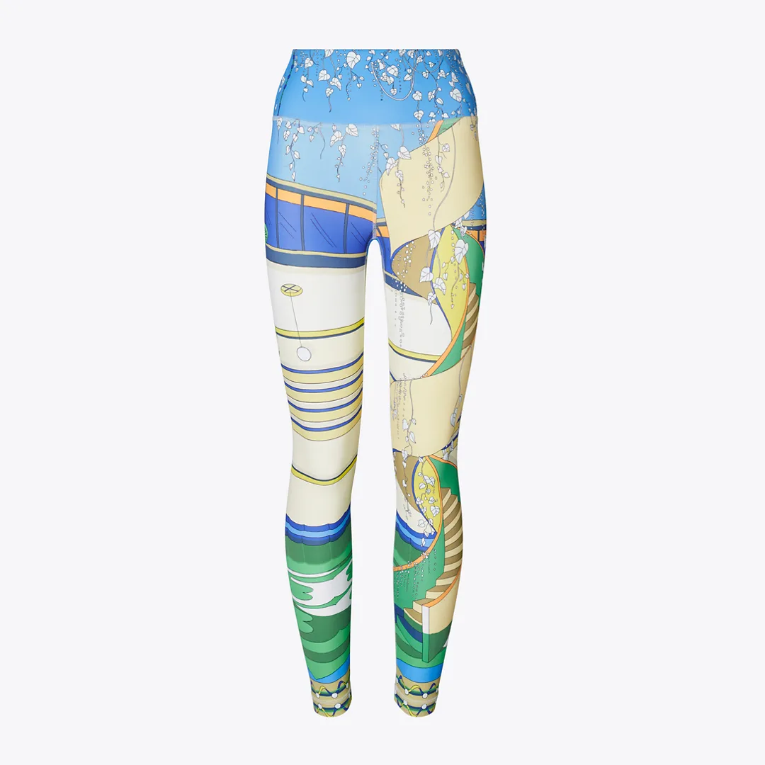 Printed Nylon Legging by Tory Burch