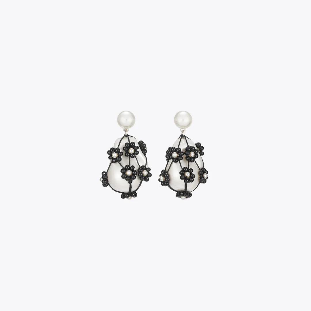 Curiosity Beaded Pearl Drop Earrings by Tory Burch