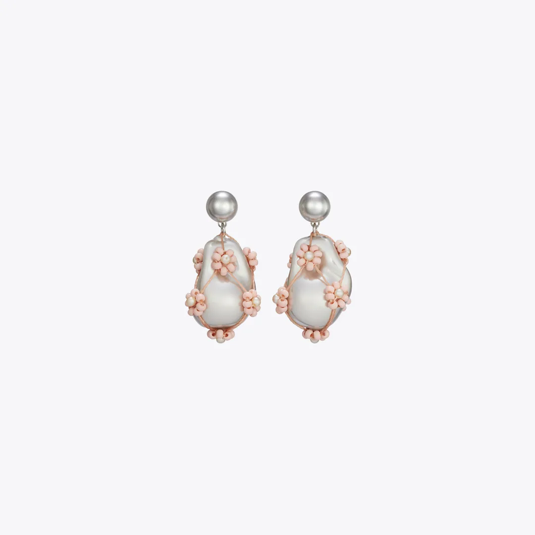Curiosity Beaded Pearl Drop Earrings