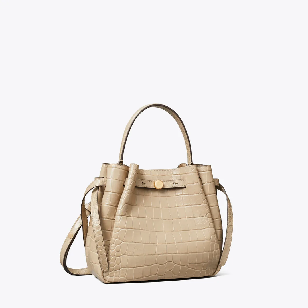 Romy Croc-Embossed Bucket Bag by Tory Burch