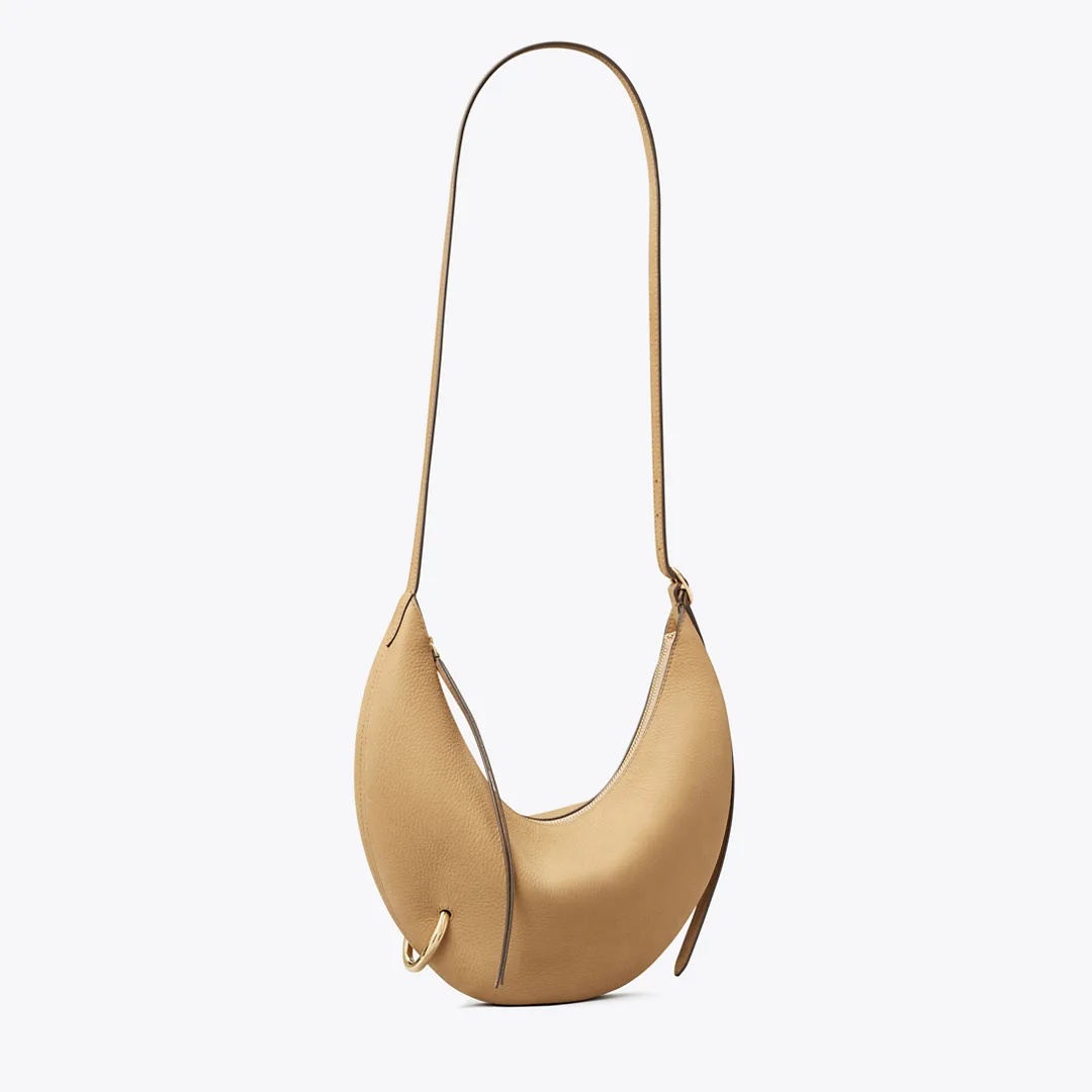 Pierced Nubuck Crossbody Bag - Stone by Tory Burch