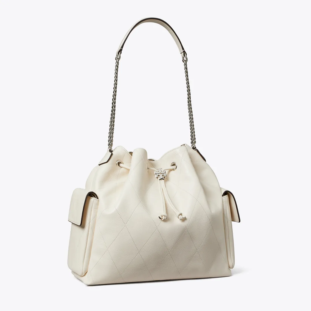 Large Charlie Quilted Drawstring Shoulder Bag by Tory Burch