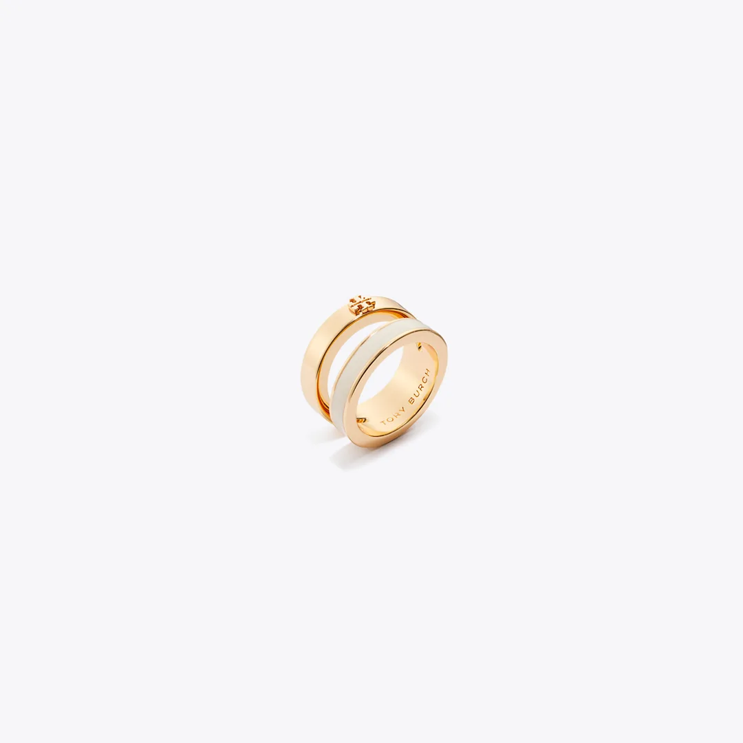 Icon Enamel Double Ring by Tory Burch