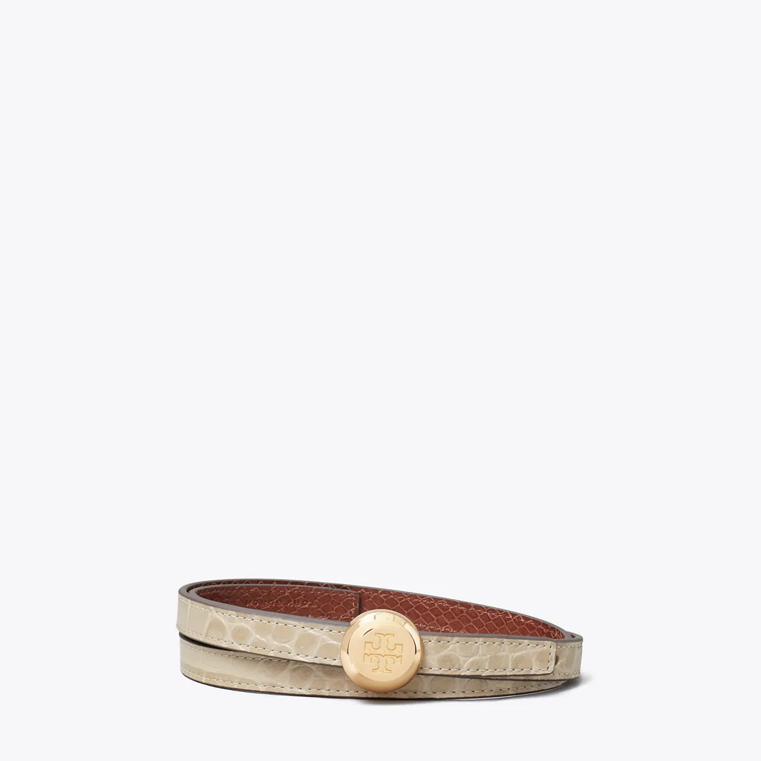 Romy Croc-Embossed Reversible Belt by Tory Burch