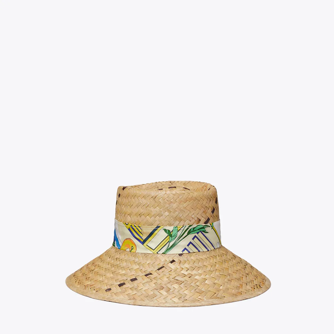 Straw Ribbon Hat by Tory Burch