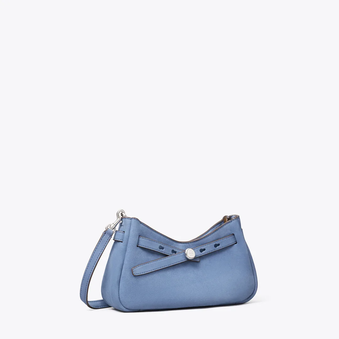 Romy Nubuck Zip-Top Crossbody Bag by Tory Burch