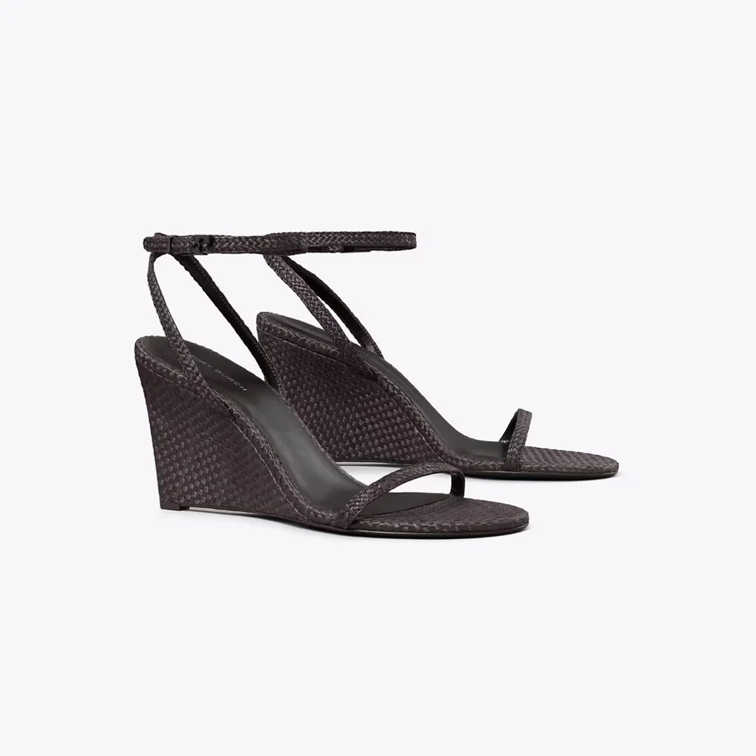 Gigi Raffia Wedge by Tory Burch