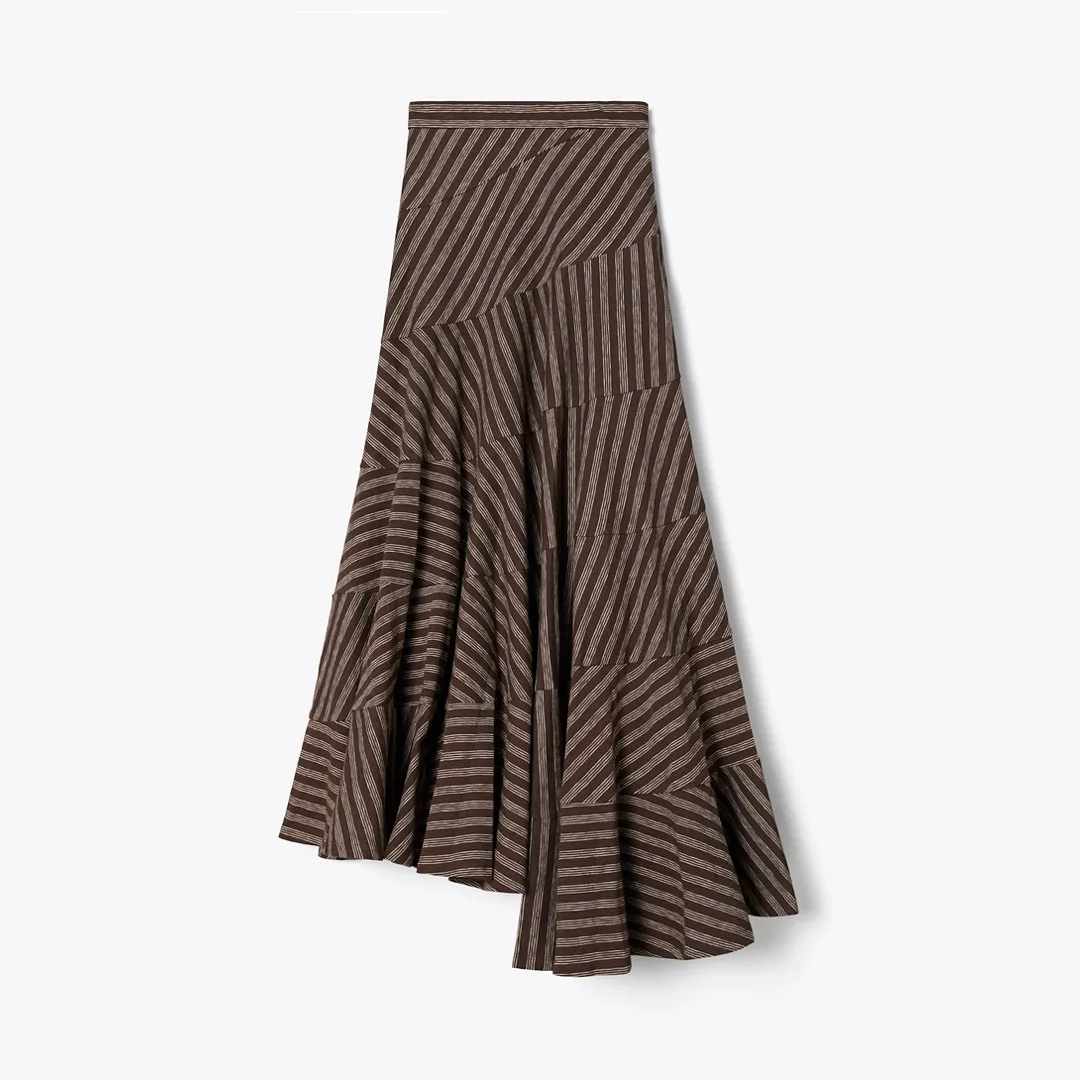 Striped Flared Skirt by Tory Burch