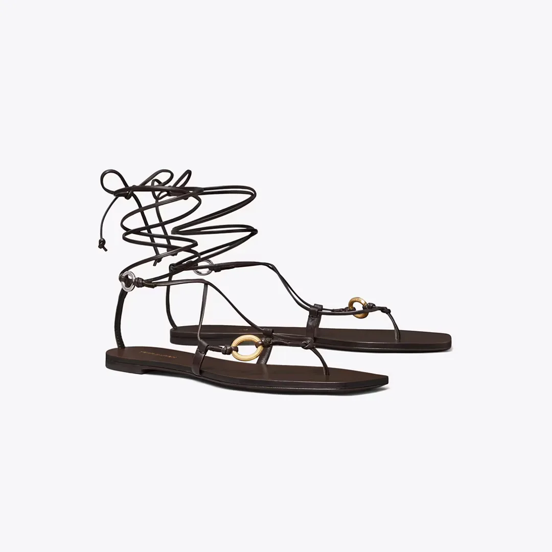 Linked Lace-Up Sandal by Tory Burch