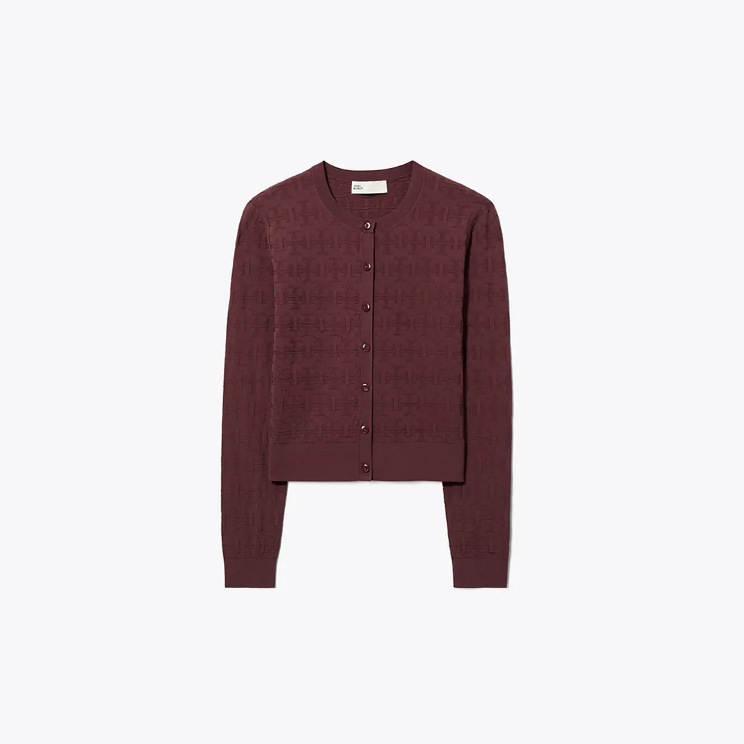 T Monogram Jacquard Cardigan