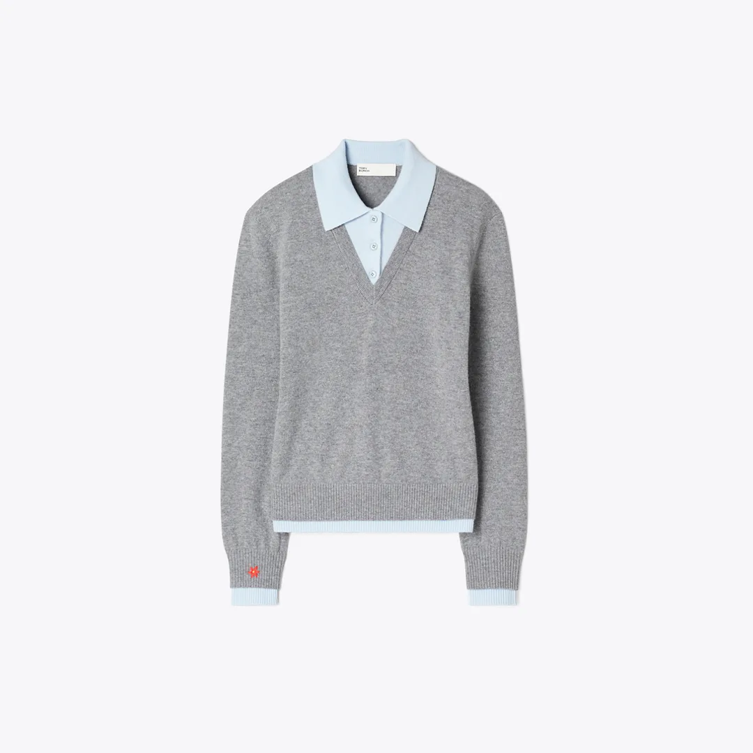 Wool Dickie Sweater by Tory Burch