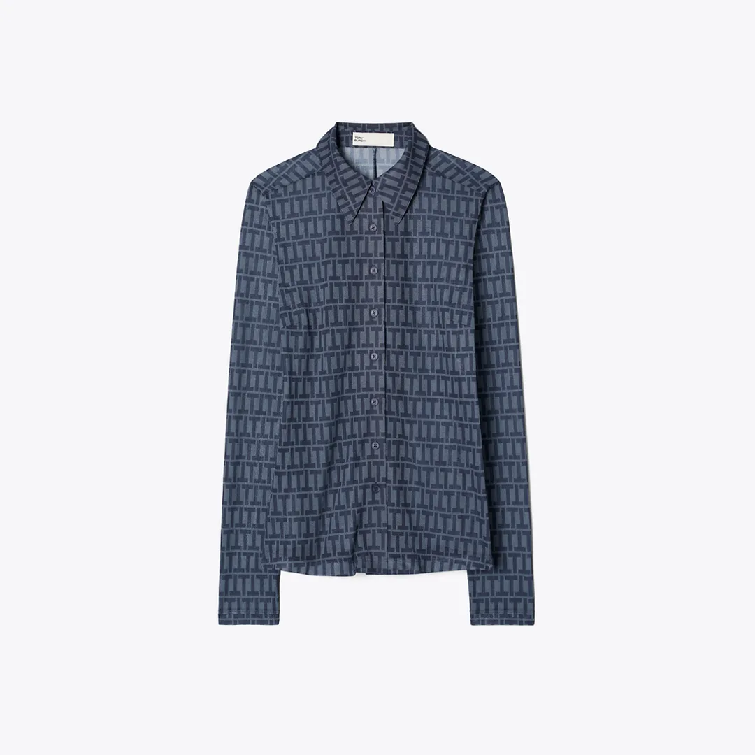 Crepe Polo Shirt by Tory Burch
