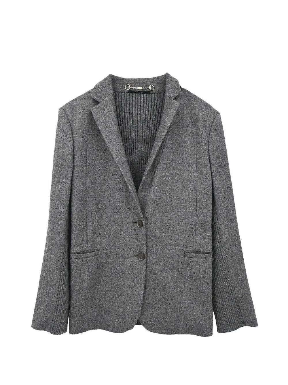 2010 Horsebit Ribbed-Panel Blazer by Gucci Pre-Owned