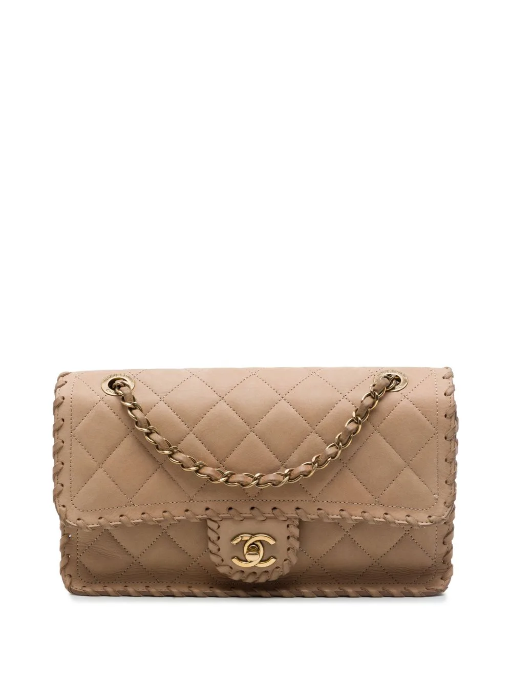 2015-2016 Medium Quilted Iridescent Calfskin Happy Stitch Flap Shoulder Bag by CHANEL Pre-Owned