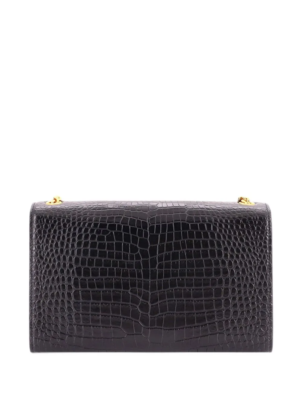 Classic Monogram Tassel Crocodile Embossed Leather Medium Crossbody Bag by Saint Laurent Pre-Owned