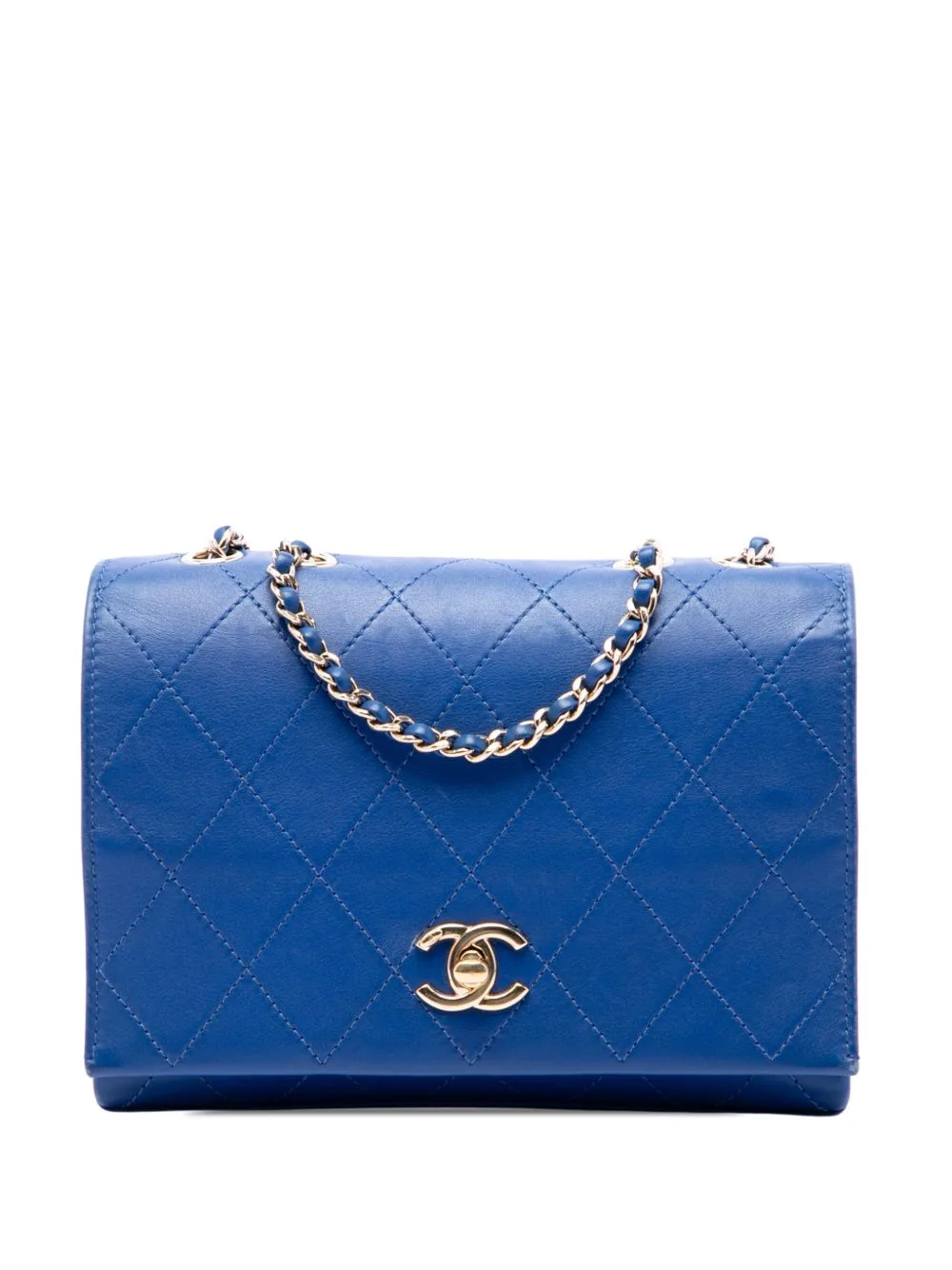 2019 CC Quilted Calfskin Diamond Stitched Flap Shoulder Bag by CHANEL Pre-Owned
