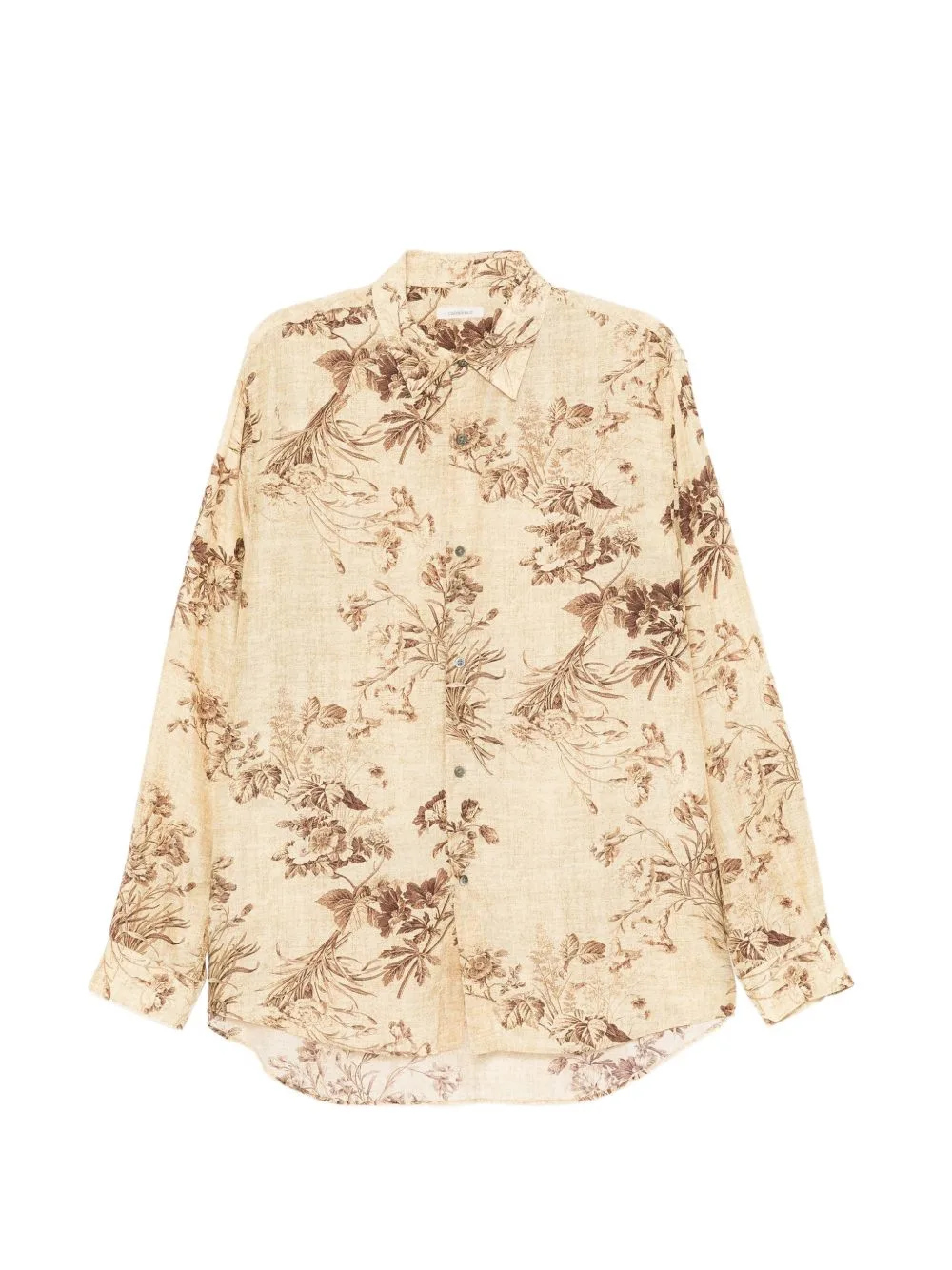 Floral-Print Silk-Blend Shirt by CALMLENCE