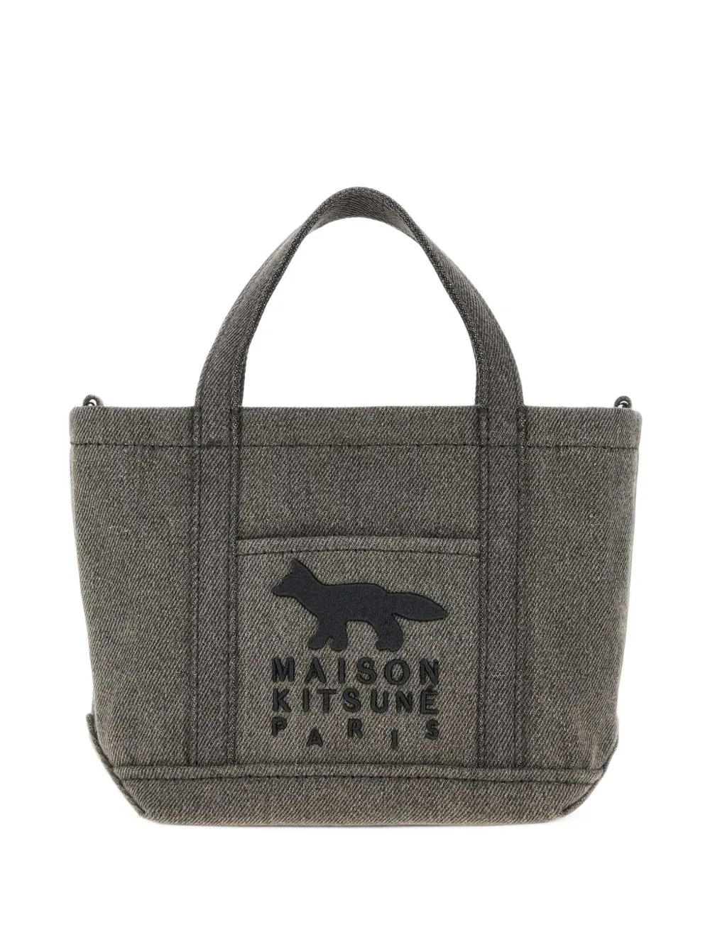 Mini Profile Fox Denim Tote Bag by Maison Kitsuné
