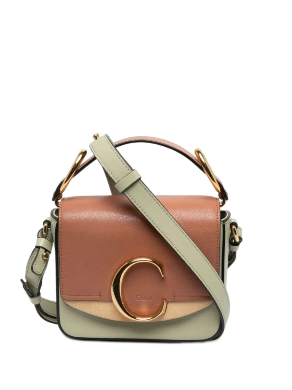 2020-2026 Mini Tricolor Calfskin C Satchel by Chloé Pre-Owned