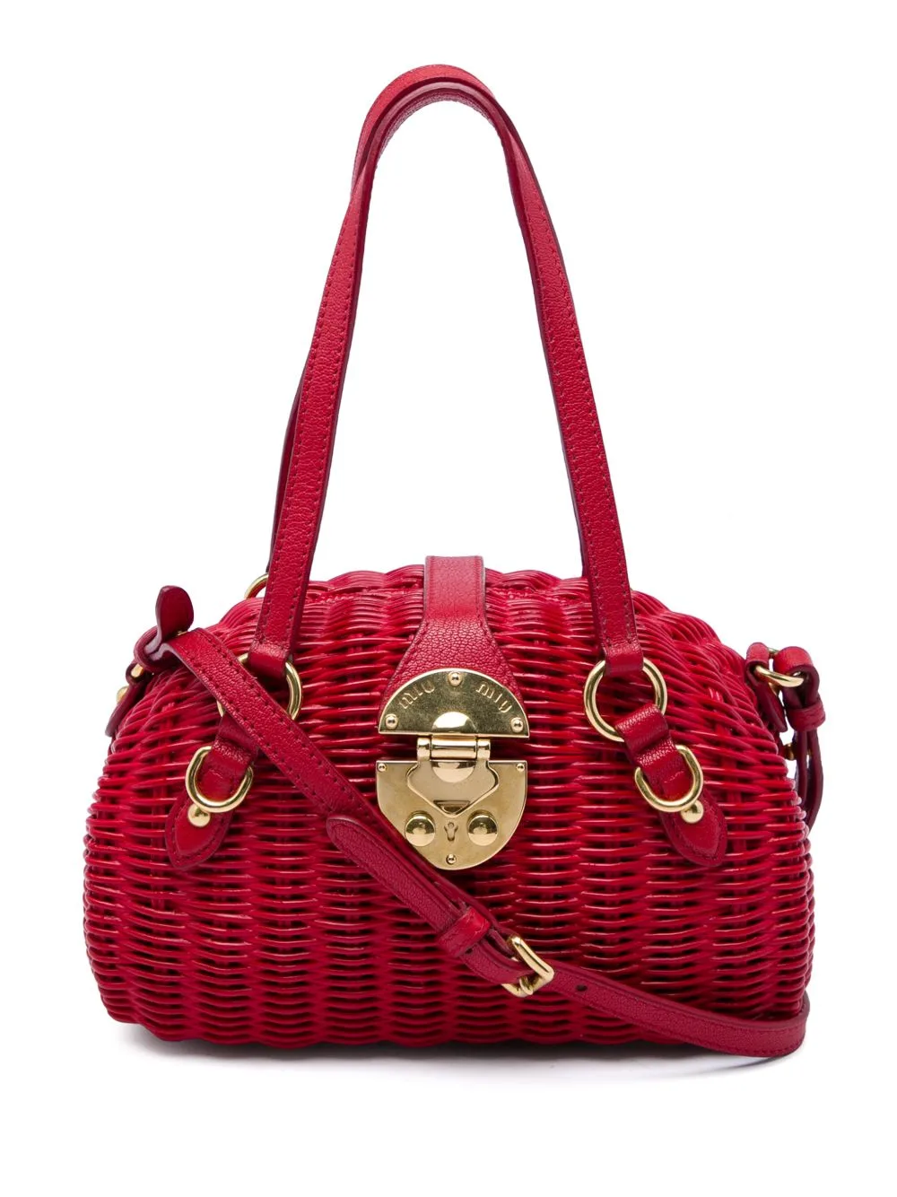 2010-2026 Wicker Rattan Satchel by Miu Miu Pre-Owned