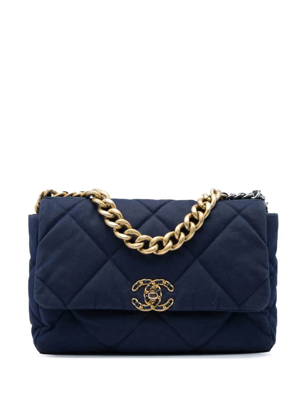 2019 Large Canvas 19 Flap Satchel by CHANEL Pre-Owned