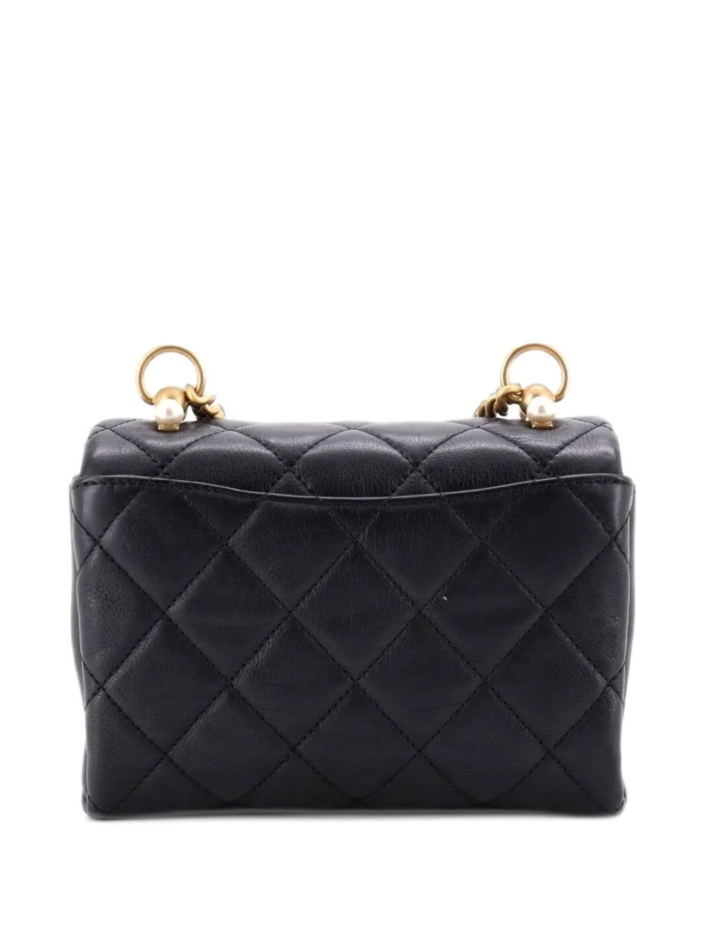 Pearl CC Accordion Flap Bag Quilted Calfskin Mini Shoulder Bag by CHANEL Pre-Owned