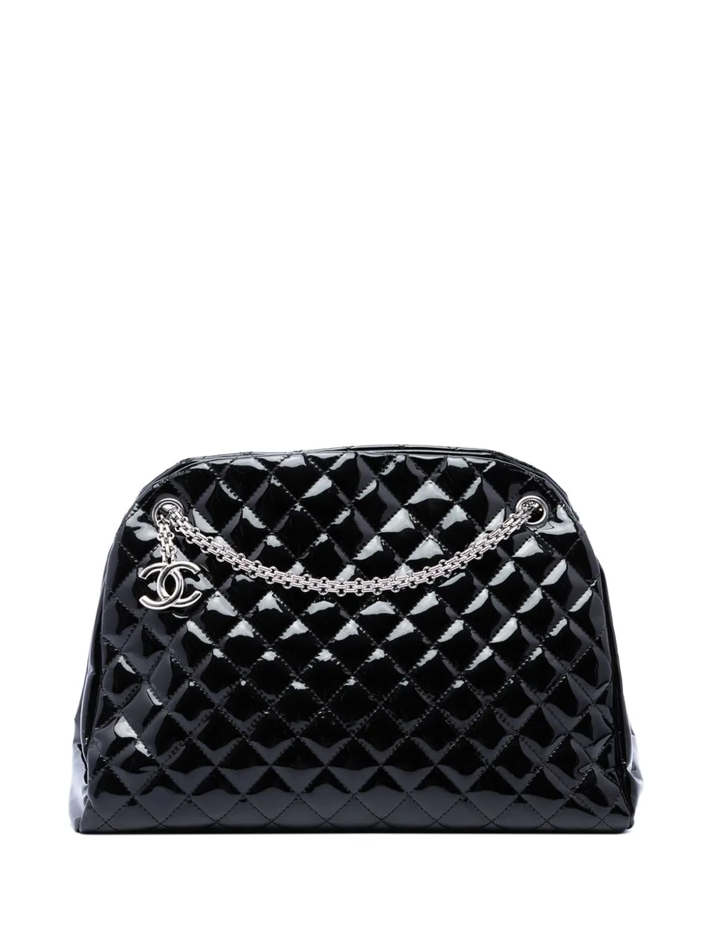 2011 Large Quilted Patent Just Mademoiselle Bowling Bag Shoulder Bag by CHANEL Pre-Owned