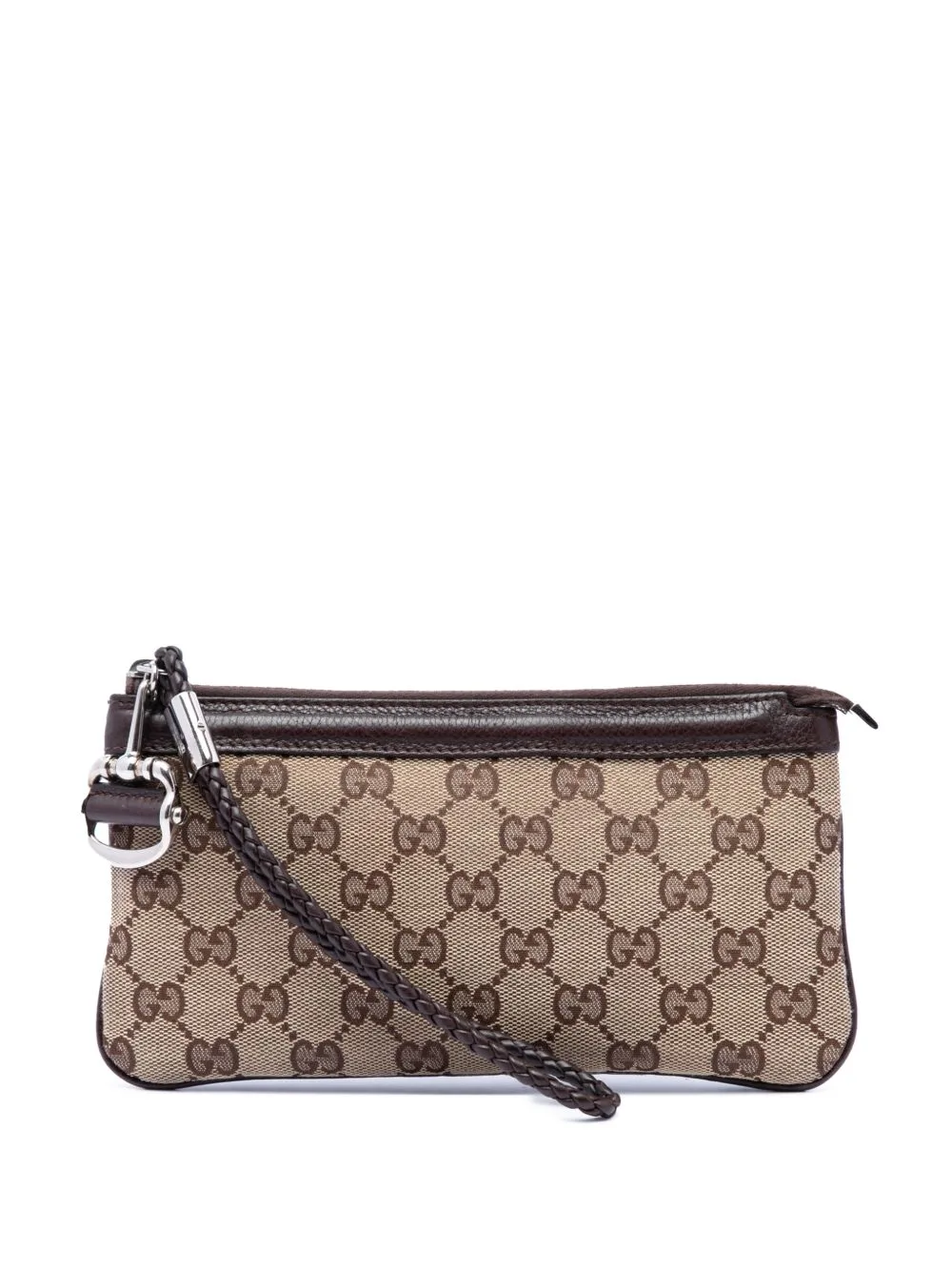 2000-2015 GG Canvas Horsebit Wristlet Pochette Clutch Bag by Gucci Pre-Owned