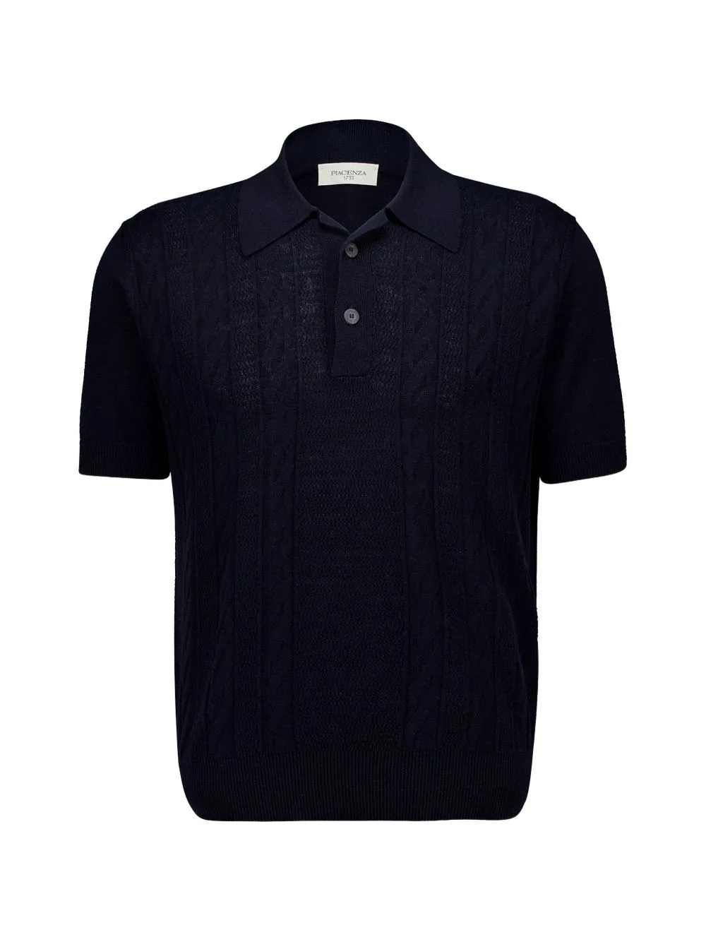 Cable-Knit Polo Shirt by Piacenza Cashmere