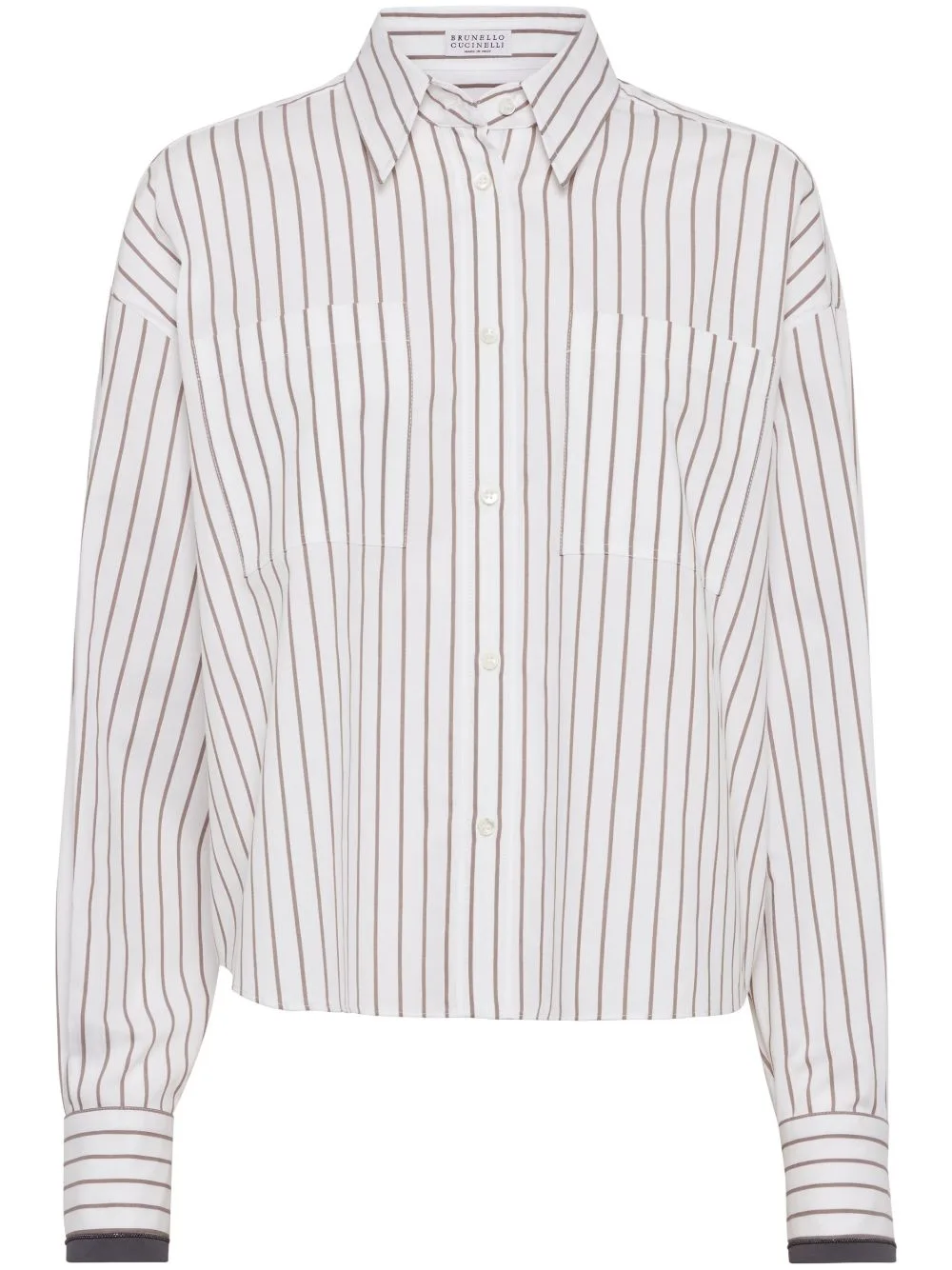 Monili-Trim Shirt by Brunello Cucinelli
